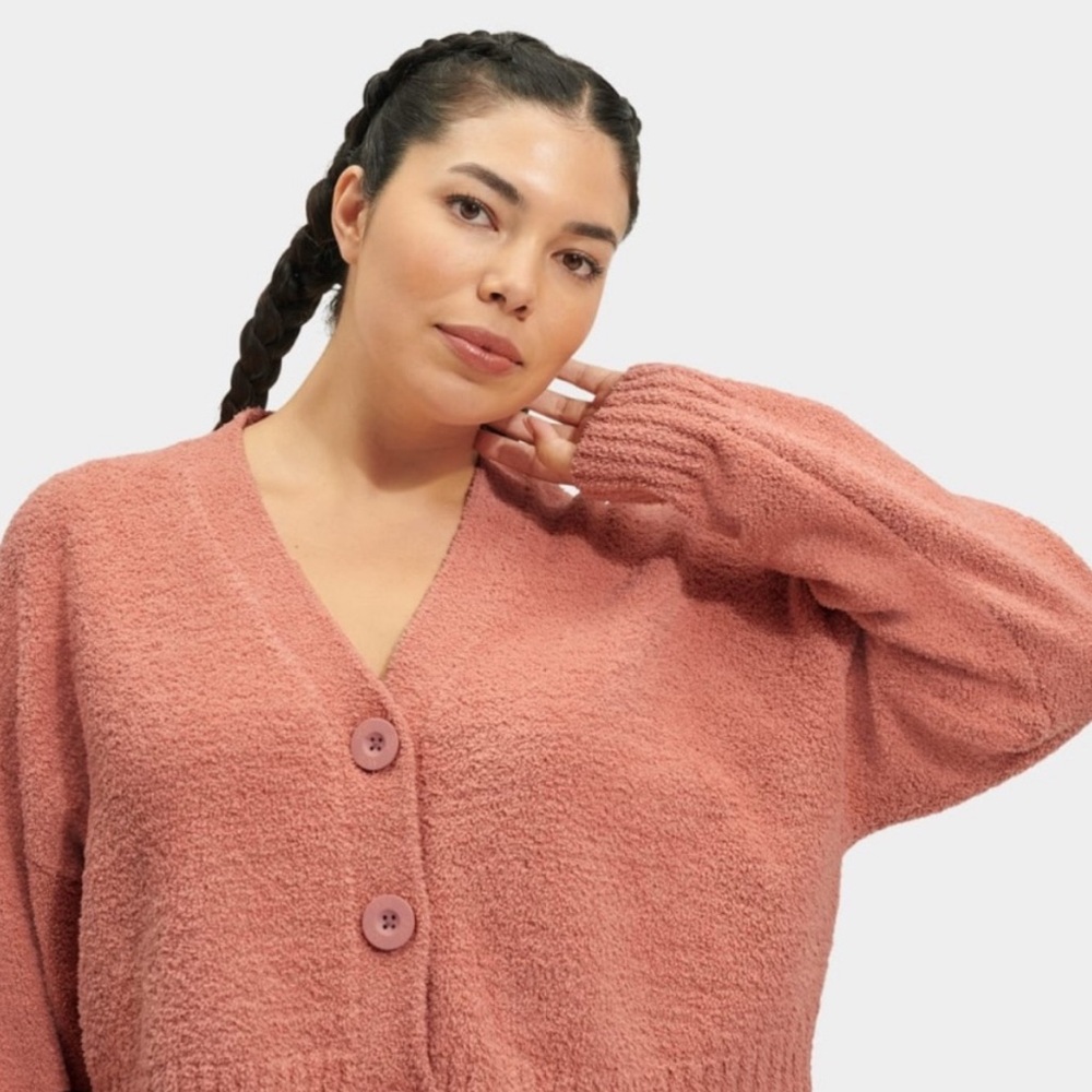 UGG Nyomi Comfy Soft Pink Cardigan Sweater